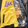 Mitchell & Ness NBA Los Angeles Lakers Shaquille O'Neal Player Lightweight Satin Jacket Gold-Black L