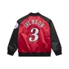 Mitchell & Ness NBA Philadelphia 76Ers Allen Iverson Player Lightweight Satin Jacket SCARLET-BLACK XL