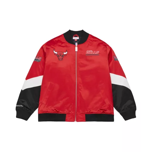 Mitchell & Ness NBA Chicago Bulls Triple Check Heavyweight Satin Jacket Red XL