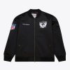 Mitchell & Ness NFL Team Leader Satin Bomber Vintage Logo Oakland Raiders Black M