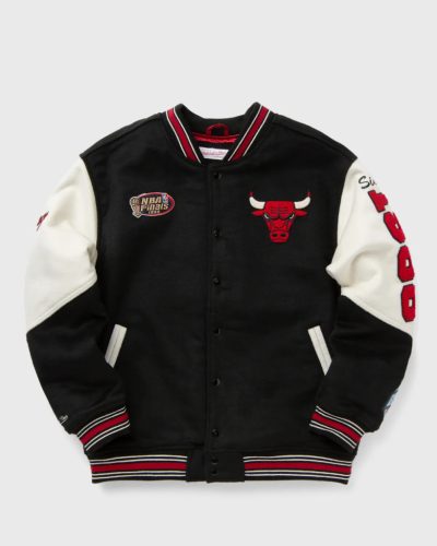 Mitchell & Ness NBA Team History Varsity Jacket Vintage Logo Chicago Bulls Black M