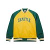 Mitchell & Ness NBA Double Clutch Lw Satin Jacket Vintage Logo Seattle SuperSonics Green-Yellow