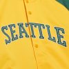 Mitchell & Ness NBA Double Clutch Lw Satin Jacket Vintage Logo Seattle SuperSonics Green-Yellow