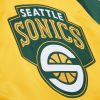 Mitchell & Ness NBA Double Clutch Lw Satin Jacket Vintage Logo Seattle SuperSonics Green-Yellow