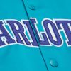 Mitchell & Ness NBA Team Origins Satin Jacket Vintage Logo Charlotte Hornets Hornets Blue