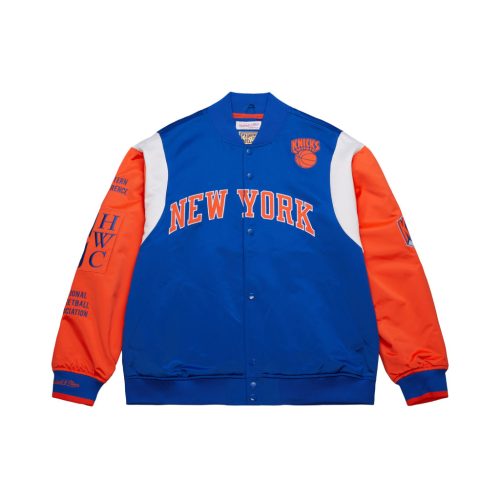 Mitchell & Ness NBA Team Origins Satin Jacket Vintage Logo New York Knicks Royal XXL