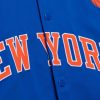Mitchell & Ness NBA Team Origins Satin Jacket Vintage Logo New York Knicks Royal XXL