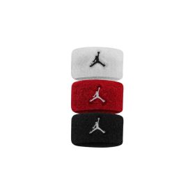 JORDAN W HAIR TIES TERRY 3 PK WHITE/GYM RED/BLACK
