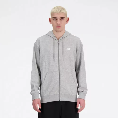 New Balance MJ41501AG Sport Essentials Logo Fleece Full Zip Grey