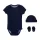 Jordan Bodysuit Set Short-Sleeved with Cap Navy Blue 0-6m