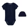 Jordan Bodysuit Set Short-Sleeved with Cap Navy Blue 0-6m