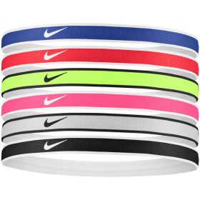   NIKE SWOOSH SPORT HEADBANDS 6 PK TIPPED UNIVERSITY RED/GAME ROYAL/VOLT