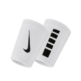NIKE ELITE DOUBLEWIDE WRISTBANDS 2 PK WHITE