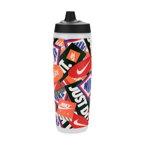 NIKE REFUEL BOTTLE 24 OZ GRAPHIC CLEAR/BLACK/LT CRIMSON/SAFETY ORANGE/WHITE ONE