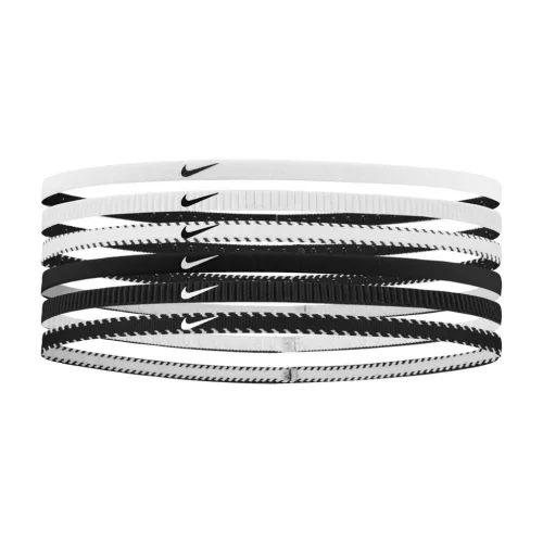 Nike Flex Classic Slim Headbands 6Pk White/Black ONE
