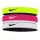 Nike Flex Classic Wide Headbands 3Pk Volt/Vivid Pink/Black ONE