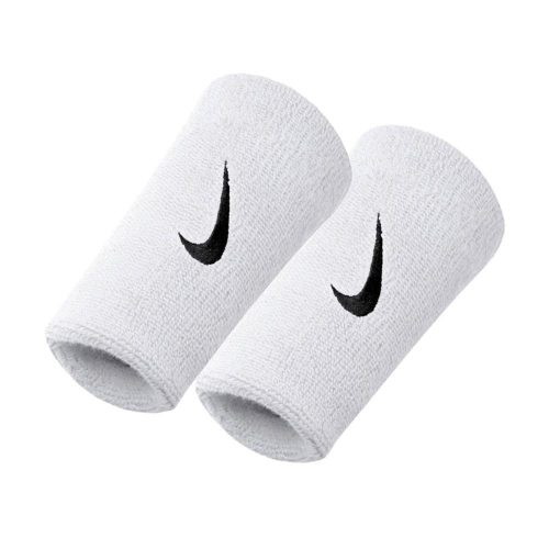 NIKE SWOOSH DOUBLEWIDE WRISTBANDS 2PK WHITE/BLACK
