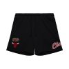 MITCHELL & NESS NBA POSTGAME FLEECE SHORTS VINTAGE LOGO CHICAGO BULLS BLACK