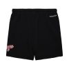 MITCHELL & NESS NBA POSTGAME FLEECE SHORTS VINTAGE LOGO CHICAGO BULLS BLACK