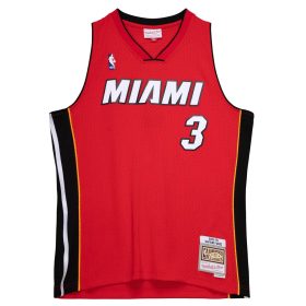   MITCHELL & NESS NBA MIAMI HEAT ALTERNATE JERSEY 2005 DWYANE WADE UNIVERSITYRED
