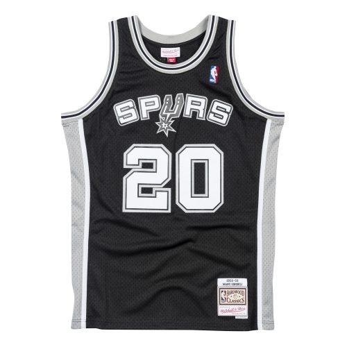 MITCHELL & NESS SAN ANTONIO SPURS MANU GINOBILI #20 SWINGMAN JERSEY BLACK/BLACK