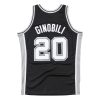 MITCHELL & NESS SAN ANTONIO SPURS MANU GINOBILI #20 SWINGMAN JERSEY BLACK/BLACK