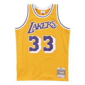   MITCHELL & NESS LOS ANGELES LAKERS KAREEM ABDUL-JABBAR Mens Swingman Jersey Light Gold