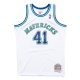 MITCHELL & NESS DALLAS MAVERICKS DIRK NOWITZKI 98-99' #41 SWINGMAN JERSEY WHITE/WHITE