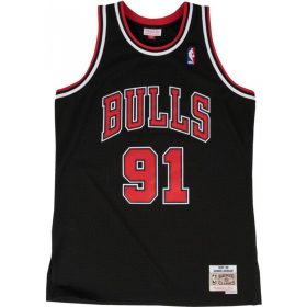   MITCHELL & NESS NBA CHICAGO BULLS DENNIS RODMAN 1997-98' #91 SWINGMAN 2.0 JERSEY BLACK/RED