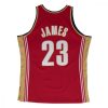 MITCHELL & NESS CLEVELAND CAVALIERS LEBRON JAMES 2003-04' #23 ROAD SWINGMAN 2.0  DARK RED