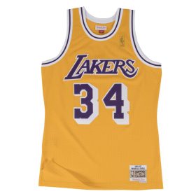   MITCHELL & NESS LOS ANGELES LAKERS SHAQUILLE ONEAL 96-97 #34 SWINGMAN 2.0 JERSEY YELLOW