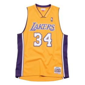   MITCHELL & NESS LOS ANGELES LAKERS SHAQUILLE O'NEAL Mens Swingman Jersey Light Gold