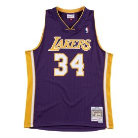   MITCHELL & NESS LOS ANGELES LAKERS SHAQUILLE ONEAL 99-00 #34 SWINGMAN 2.0 JERSEY PURPLE