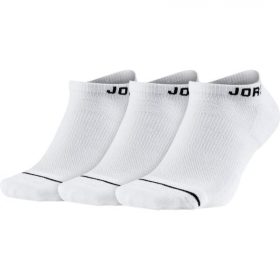   JORDAN JUMPMAN NO-SHOW SOCKS (3 PAIR) WHITE/WHITE/WHITE/BLACK