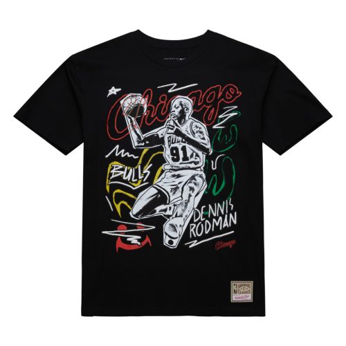Mitchell & Ness NBA Chalked Up Tee Chicago Bulls Dennis Rodman Black XXL