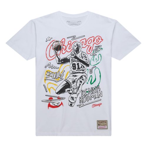 Mitchell & Ness NBA Chalked Up Tee Chicago Bulls Dennis Rodman White