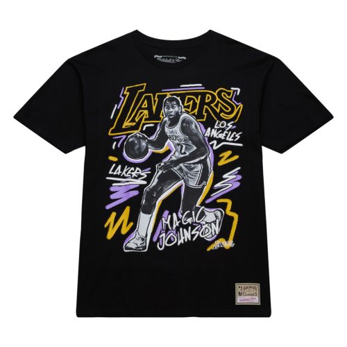 Mitchell & Ness NBA Chalked Up Tee Los Angeles Lakers Magic Johnson Black
