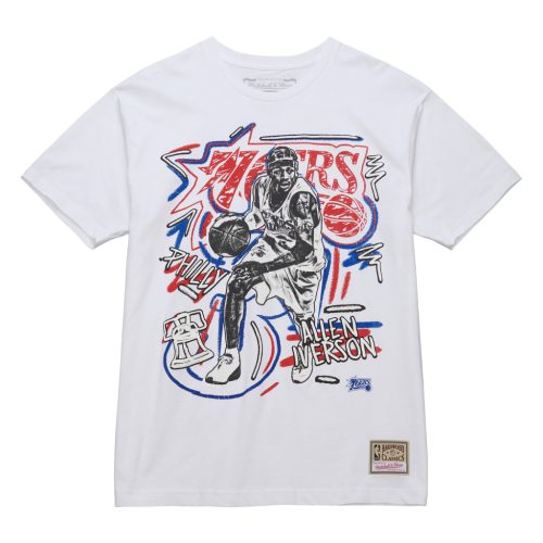Mitchell & Ness NBA Chalked Up Tee Philadelphia 76ers Allen Iverson White XXL
