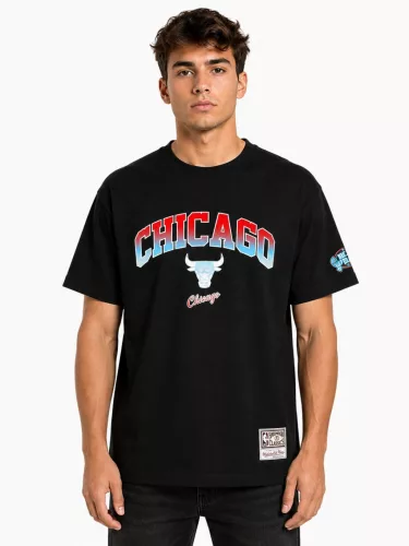 Mitchell & Ness NBA Chicago Bulls Quiet Blaze Arch Tee Black