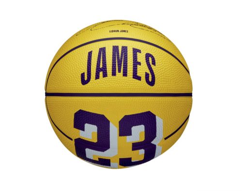 Wilson NBA Player Icon Mini Basketball LeBron New Yellow 3
